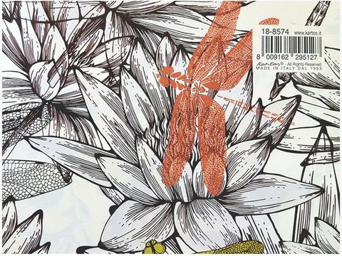 Wrap Kartos FlowerB&W Dragonfly