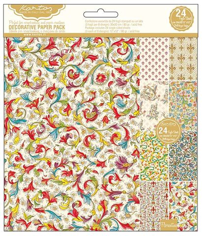 *Decorative Paper Pack  Florentine Selection

24 pieces from 8 designs x 3ea

30cm x 30cm - ideal for Origami and scrapbooking