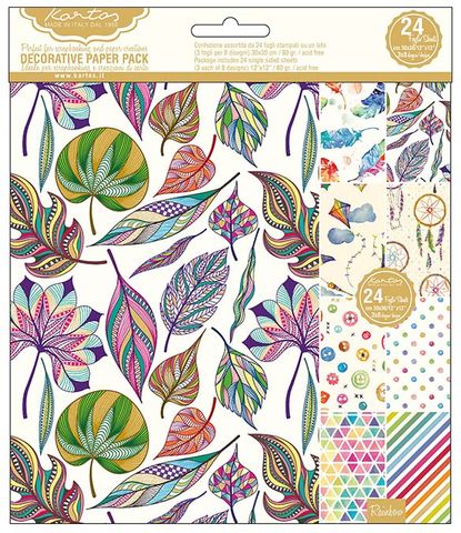 *Decorative Paper Pack  Rainbow Selection

24 pieces from 8 designs x 3ea

30cm x 30cm - ideal for Origami and scrapbooking