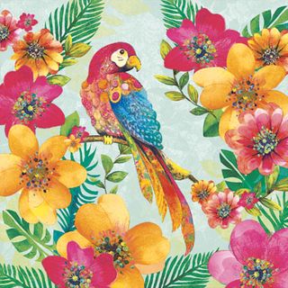 Ambiente - Paper Napkins - Pack of 20 - Luncheon Size - Tropical Parrot