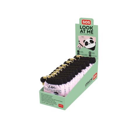 Legami - Lens Cleaning Cloth - Panda - SOS Look At Me Display Pack of 10 Pcs