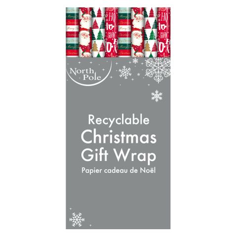 Eurowrap - 4 metre Contemporary Christmas Gift Wrap (Cello Wrapped) - Carton of 42 rolls