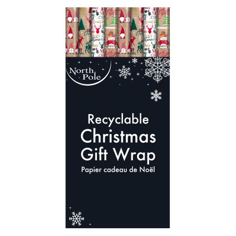 Eurowrap - 4 metre Kraft Christmas Gift Wrap (Plastic Free Packaging) - Carton of 42 Rolls