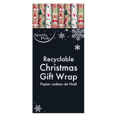 Eurowrap - 4 metre Kraft Christmas Gift Wrap (Plastic Free Packaging) - Carton of 42 Rolls*