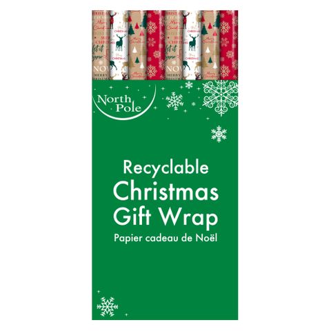 Eurowrap - 7 metre Kraft Christmas Gift Wrap (Plastic Free Packaging) - Carton of 36 Rolls