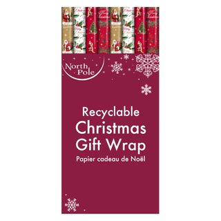 Eurowrap - 4 metre Traditional Christmas Gift Wrap (Plastic Free Packaging) - Carton of 42 Rolls