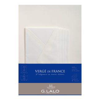 G.Lalo - Verge de France - Correspondence Set (10 x A4 Sheets & 5 x DL Envelopes) - Soft White