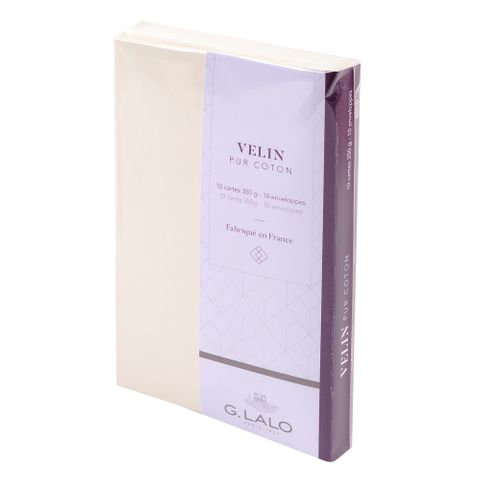 G.Lalo - Velin Pur Coton - Correspondence Set (10 Note Cards & Envelopes)