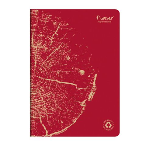 Clairefontaine - Forever 100% Recycled - Stapled Notebook - A4 - Lined - Red