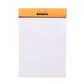 Rhodia - No. 11 Top Stapled Notepad - A7 - 5 x 5 Grid - Orange