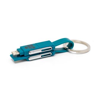 *6-In-1 Keychain Charging Cable - Petrol Blue
