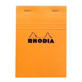 Rhodia - No. 13 Top Stapled Notepad - A6 - 5 x 5 Grid - Orange
