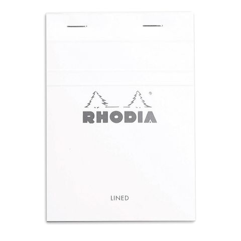 Rhodia - No. 13 Top Stapled Notepad - A6 - Ruled - White