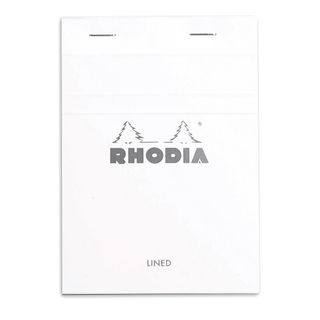 Rhodia - No. 13 Top Stapled Notepad - A6 - Ruled - White