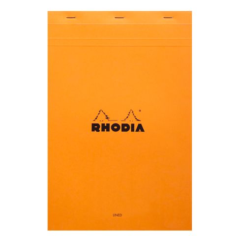 Rhodia - No. 19 Top Stapled Notepad - A4+ - Ruled + Margin - Orange