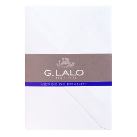 G.Lalo - Verge de France - Pack of 25 Gummed Envelopes - C6 Size - Extra White