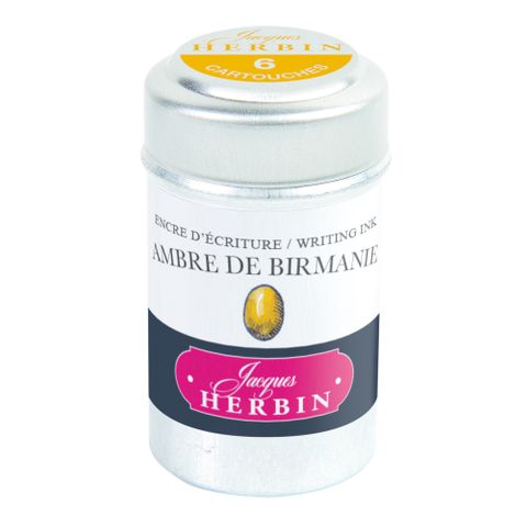 Jacques Herbin - Tin of 6 International Standard Ink Cartridges - Ambre de Birmanie