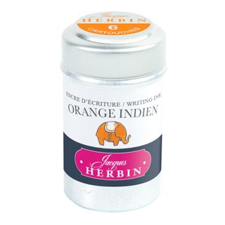 Jacques Herbin - Tin of 6 International Standard Ink Cartridges - Indian Orange