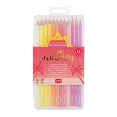 Set Of 12 Colouring Pencils - Live Colourfully - Magenta
