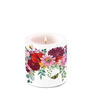 Ambiente Home - Candle - Small - Flower Border White