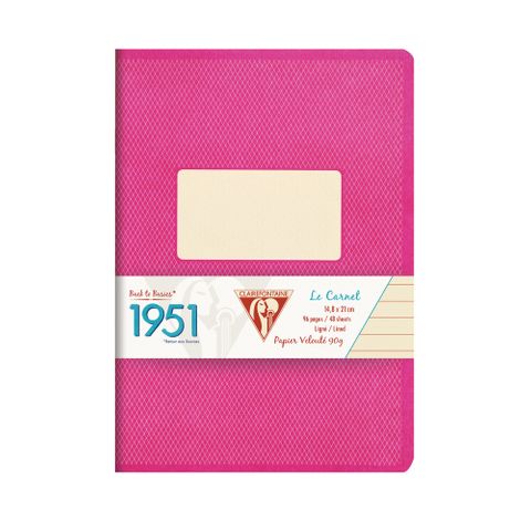 Clairefontaine - 1951 - Stapled Notebook - A5 - Ruled - Raspberry