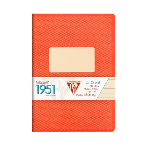 Clairefontaine - 1951 Stapled Notebook - A5 - Ruled - Red Coral