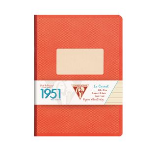 Clairefontaine - 1951 Clothbound Notebook - A5 - Ruled - Red Coral