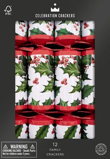 Celebration Crackers - Family Crackers - 12 Inch - Holly Berry - Box of 12