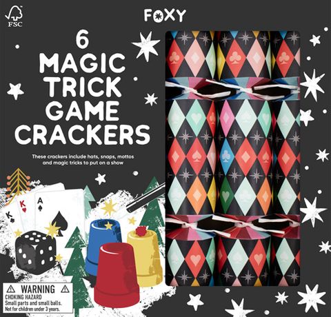 Foxy - Novelty Crackers - 12 Inch - Abracadabra Magic Trick Game - Set of 6