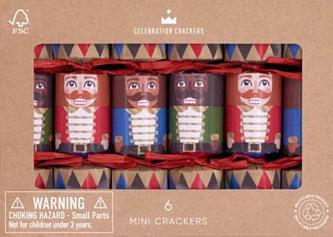 Celebration Crackers - Mini Crackers - 6 Inch - Nutcracker - Pack of 6