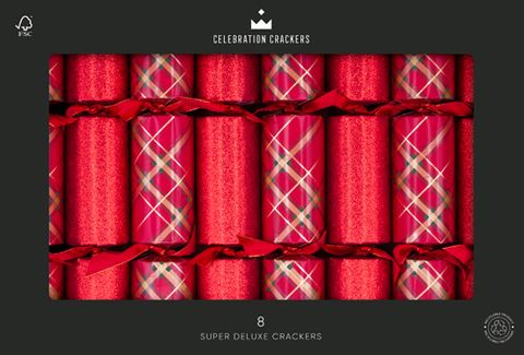 Celebration Crackers - Super Deluxe Crackers - 14 Inch - Tartan - Set of 8