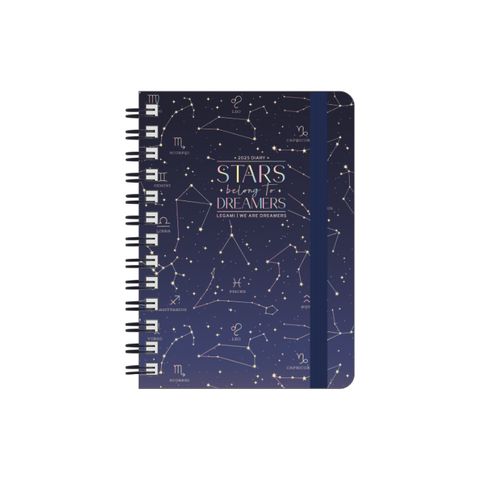 Legami - 2025 Daily Spiral Bound Diary - Small - Stars