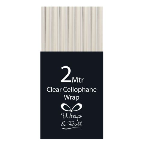 Eurowrap - 2 metre Clear Cellophane Wrap (Cello Wrapped) - Carton of 49 rolls