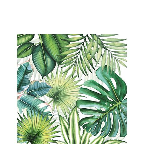 Ambiente - Paper Napkins - Pack of 20 - Cocktail Size - Tropical Leaves