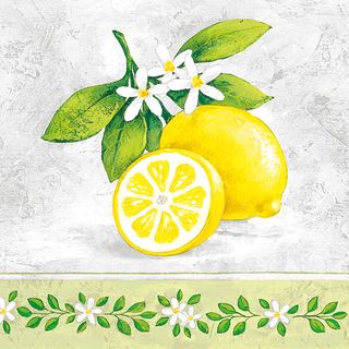 Ambiente - Paper Napkins - Pack of 20 - Luncheon Size - Lemon Branch