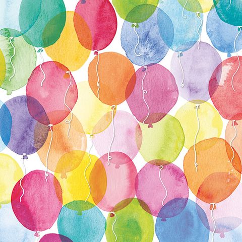 Ambiente - Paper Napkins - Pack of 20 - Luncheon Size - Aquarell Balloons