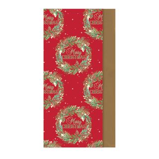 Eurowrap - Merry Christmas Wreath - 8 Sheets of Tissue