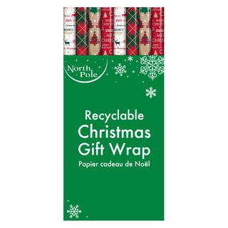 Eurowrap - 7 metre Classic Christmas Kraft Gift Wrap (Plastic Free Packaging) - Carton of 36 Rolls