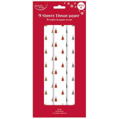 Eurowrap - Christmas Tree Foil - 9 Sheets of Tissue