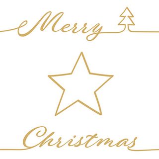 Ambiente - Paper Napkins Christmas - Pack of 20 - Luncheon Size - Christmas Star Gold