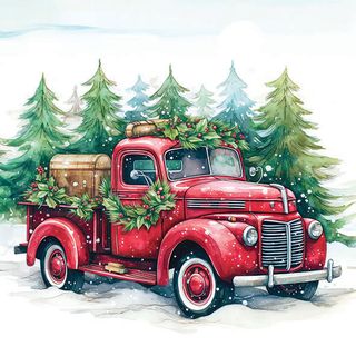 Ambiente - Paper Napkins Christmas - Pack of 20 - Luncheon Size - Van In The Snow