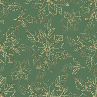 Ambiente - Paper Napkins Christmas - Pack of 20 - Luncheon Size - Poinsettia Outline Green