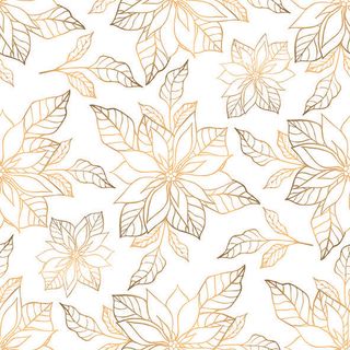 Ambiente - Paper Napkins Christmas - Pack of 20 - Luncheon Size - Poinsettia Outline Gold