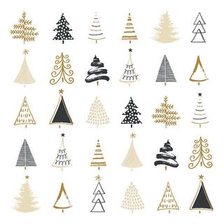 Ambiente - Paper Napkins Christmas - Pack of 20 - Luncheon Size - Christmas Tree Doodles Black