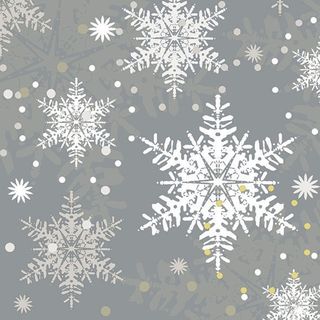 Ambiente - Paper Napkins Christmas - Pack of 20 - Luncheon Size - Snowflakes Grey