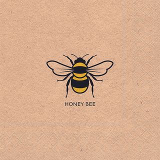 Ambiente - Paper Napkins - Pack of 20 - Luncheon Size - Recycled Honey Bee Yellow
