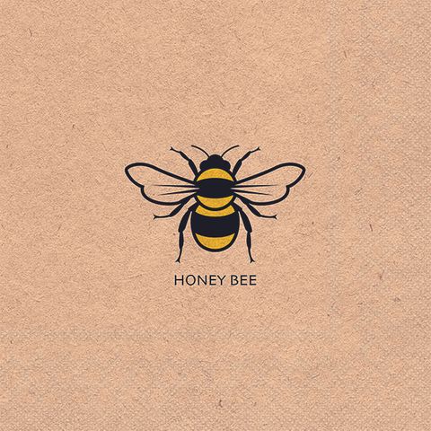 Ambiente - Paper Napkins - Pack of 20 - Luncheon Size - Recycled Honey Bee Yellow