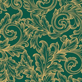 Ambiente - Paper Napkins Christmas - Pack of 20 - Luncheon Size - Baroque Gold/Green