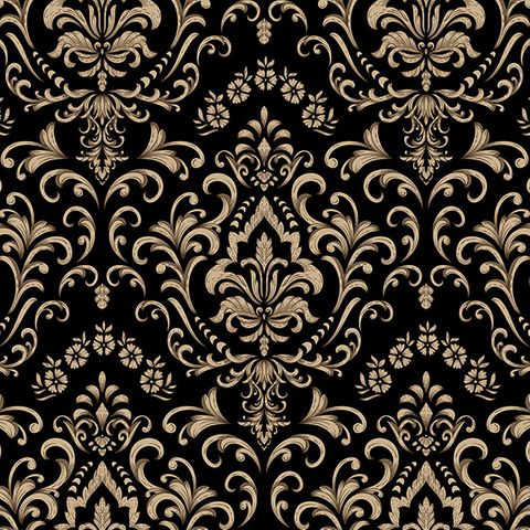 Ambiente - Paper Napkins Christmas - Pack of 20 - Luncheon Size - Baroque Ornament Black