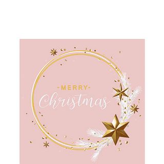 Ambiente - Paper Napkins Christmas - Pack of 20 - Cocktail Size - Wishing Ring Rose